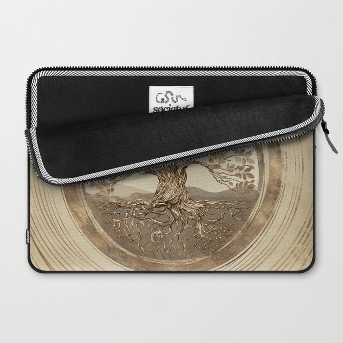 Tree of life -Yggdrasil Pastel Gold Laptop Sleeve Gallery Image 2