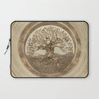 Tree of life -Yggdrasil Pastel Gold Laptop Sleeve Gallery Image 1