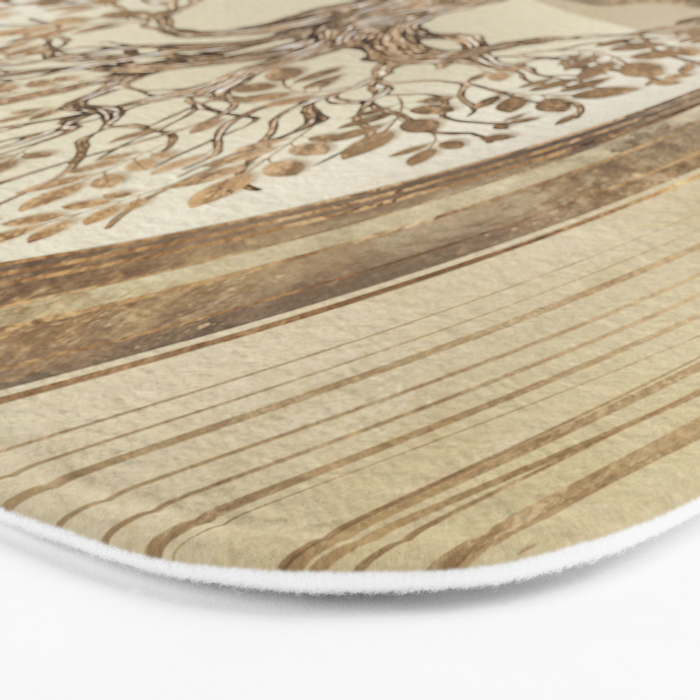 Tree of life -Yggdrasil Pastel Gold Bath Mat Gallery Image 3