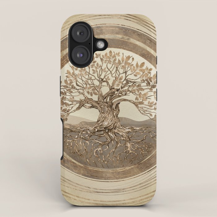 Tree of life -Yggdrasil Pastel Gold iPhone Case Gallery Image 1