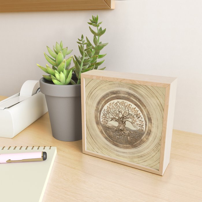 Tree of life -Yggdrasil Pastel Gold Mini Art Print Gallery Image 2