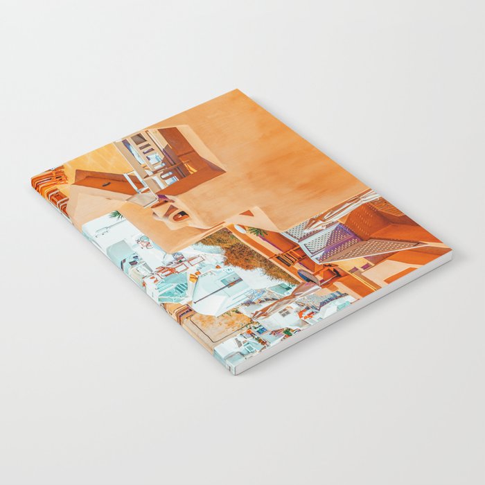 Santorini Vacay | Greece Summer Travel Architecture Buildings | Pastel Beachy Cityscape Photography Notebook Gallery Image 1
