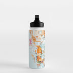 Santorini Vacay | Greece Summer Travel Architecture Buildings | Pastel Beachy Cityscape Photography Water Bottle Gallery Image 3
