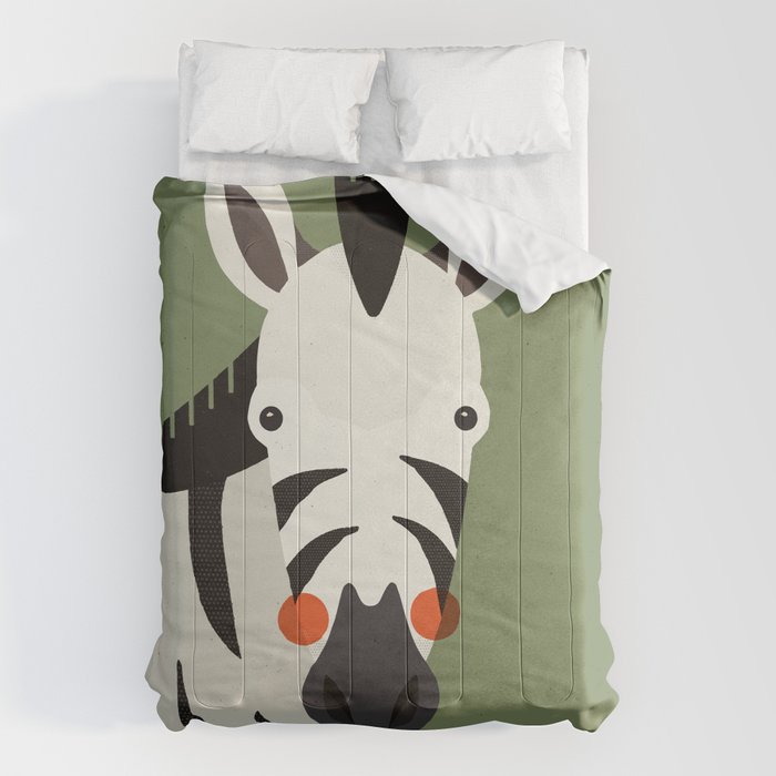 Zebra, Animal Portrait Comforter Gallery Image 1