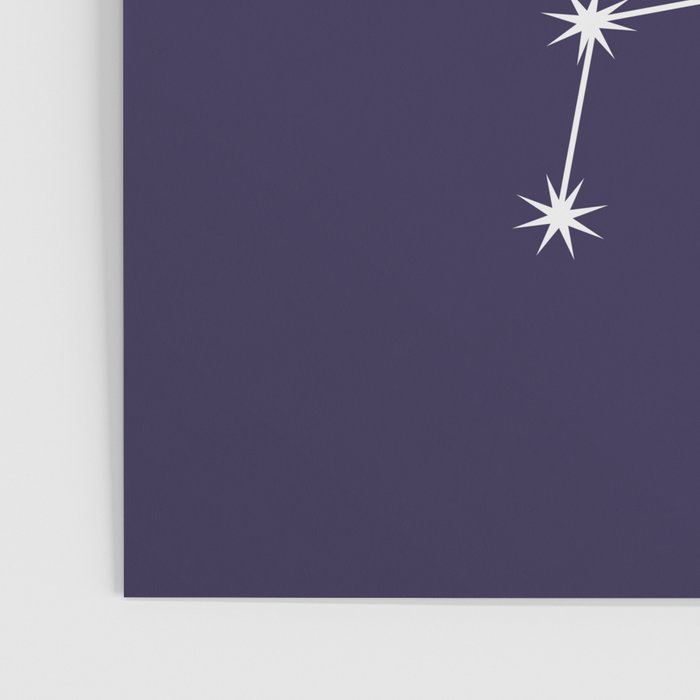 Libra Zodiac Star Constellation Line Art Dark Purple Poster Gallery Image 3