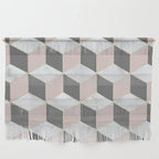Geometric Art, Marble, Blush Pink, Gray, Abstract Art Wall Hanging Gallery Image 1
