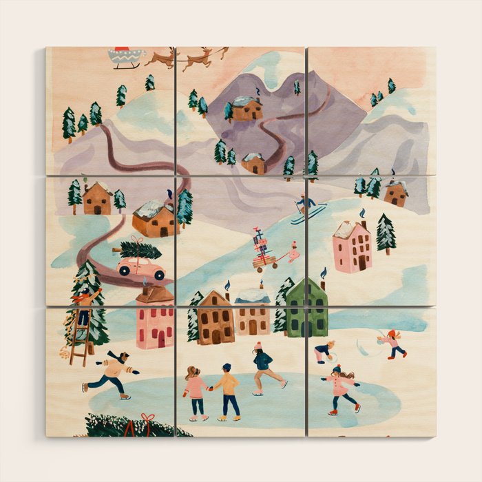 Holiday Village Wood Wall Art Gallery Image 1