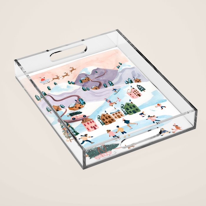 Holiday Village Acrylic Tray Gallery Image 1