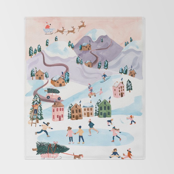 Holiday Village Throw Blanket Gallery Image 2
