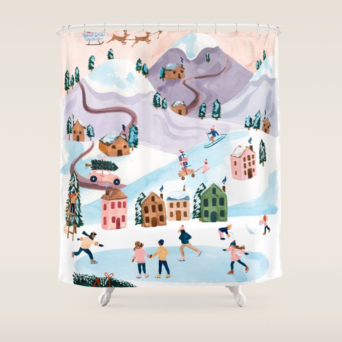 Holiday Village Shower Curtain Gallery Image 1