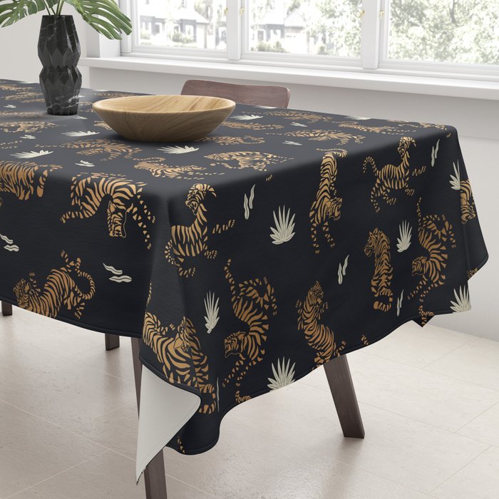 Golden Tigers Tablecloth Gallery Image 3