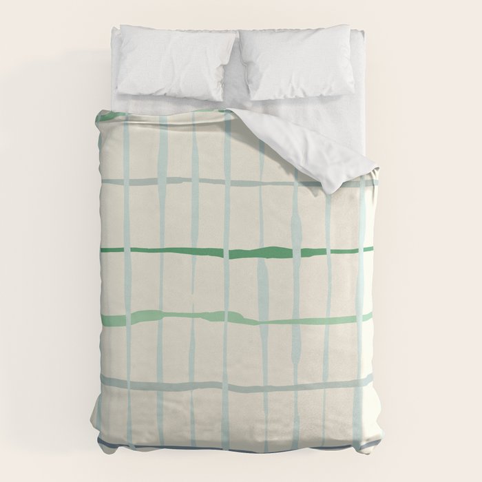 Summer lines mint Duvet Cover Gallery Image 1