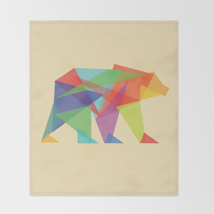 Fractal Geometric bear Throw Blanket Gallery Image 2