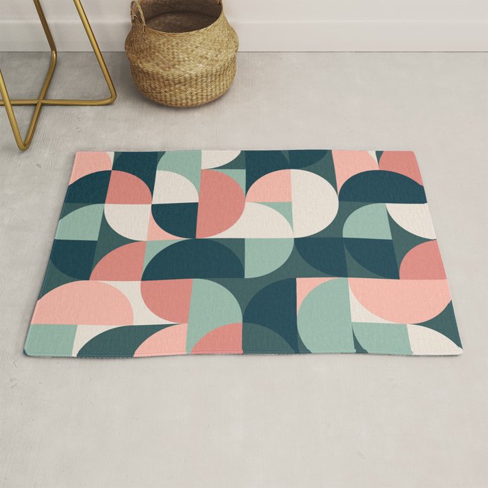 Mid Century Geometric 23B Rug Gallery Image 1