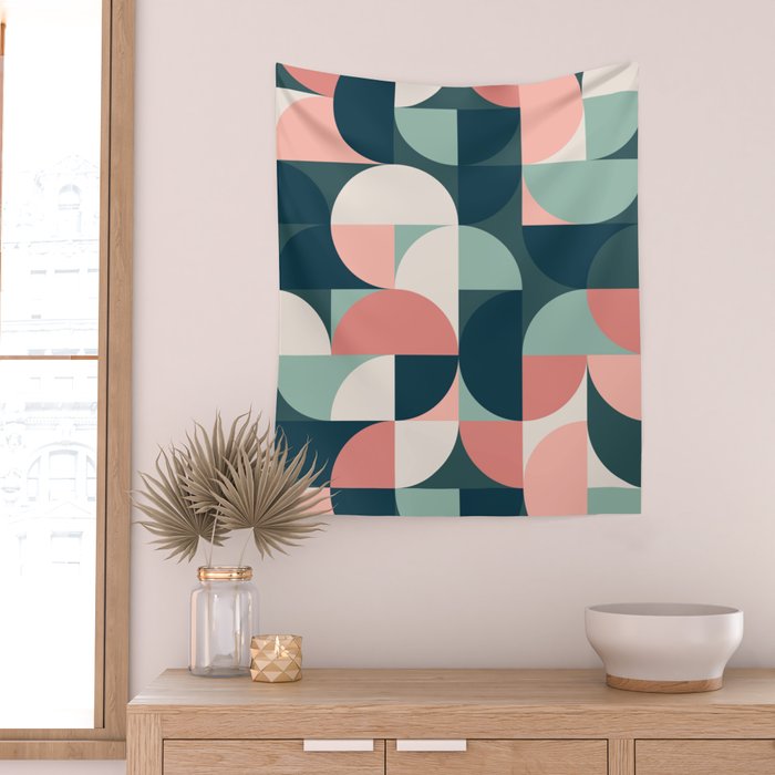 Mid Century Geometric 23B Wall Tapestry Gallery Image 2