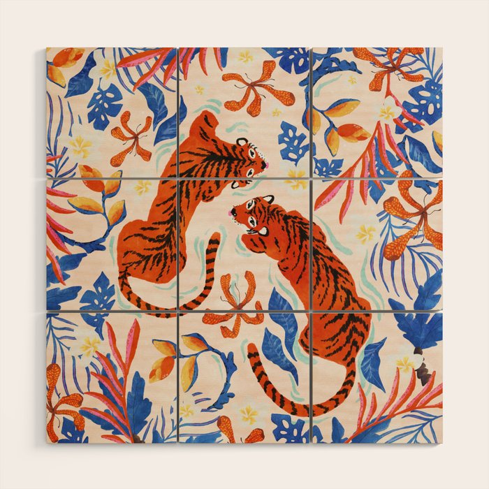 Tiger Swim Wood Wall Art Gallery Image 1