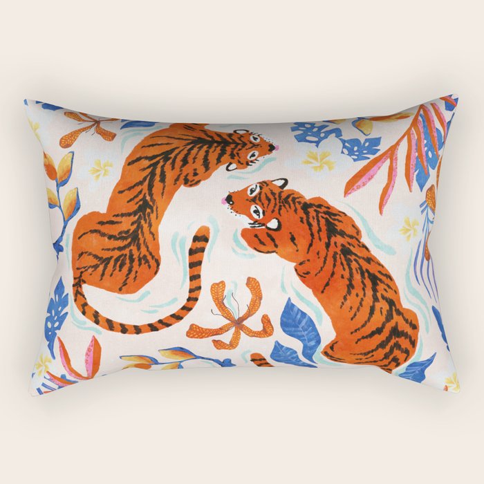 Tiger Swim Rectangular Pillow Gallery Image 1