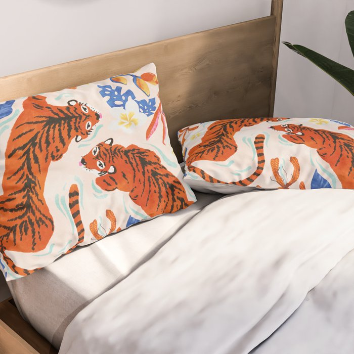 Tiger Swim Pillow Sham Gallery Image 2