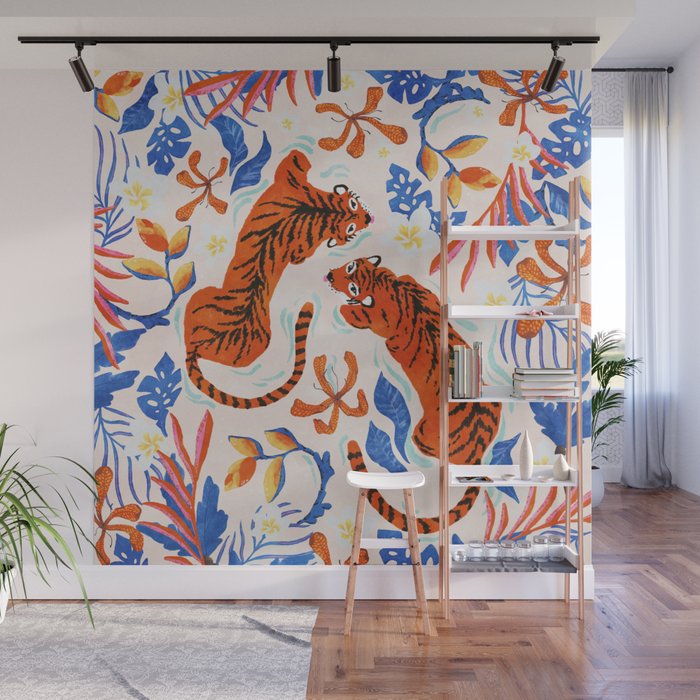 Tiger Swim Wall Mural Gallery Image 1