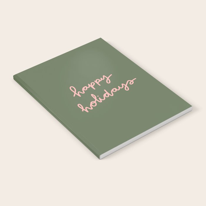 Happy Holidays Green & Pink Notebook Gallery Image 2