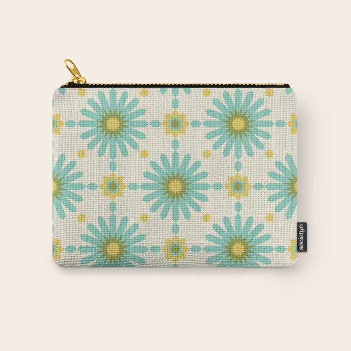 Geometric Starbursts - Blue + Yellow Carry All Pouch Gallery Image 1