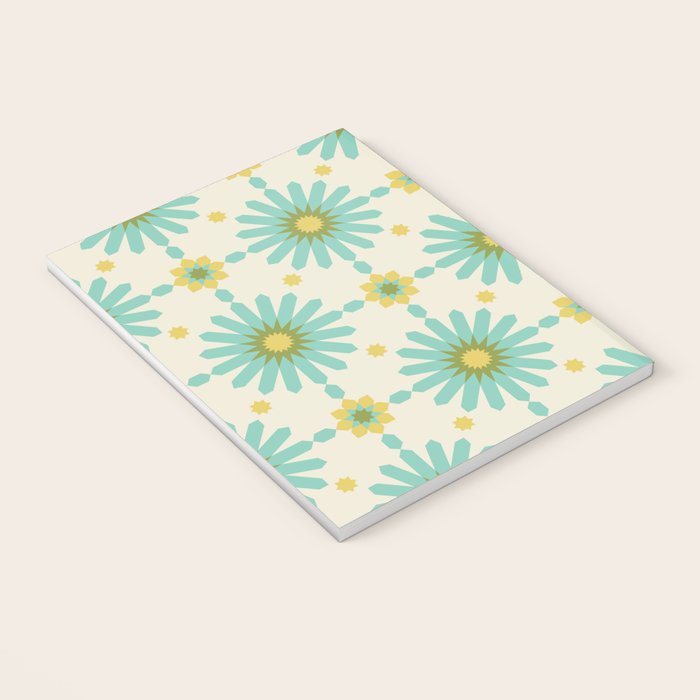 Geometric Starbursts - Blue + Yellow Notebook Gallery Image 3