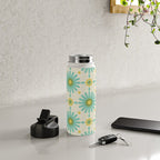 Geometric Starbursts - Blue + Yellow Water Bottle Gallery Image 4