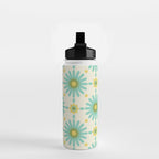 Geometric Starbursts - Blue + Yellow Water Bottle Gallery Image 2