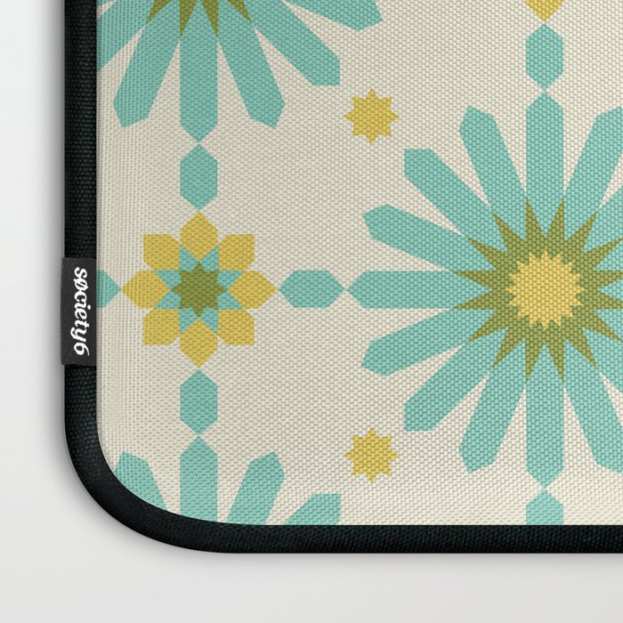 Geometric Starbursts - Blue + Yellow Laptop Sleeve Gallery Image 3