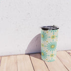 Geometric Starbursts - Blue + Yellow Travel Mug Gallery Image 4