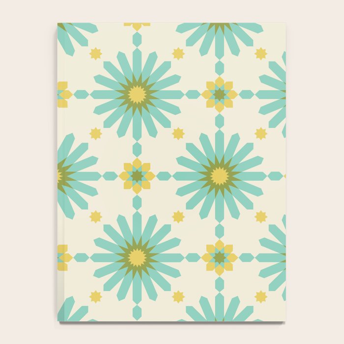 Geometric Starbursts - Blue + Yellow Notebook Gallery Image 4