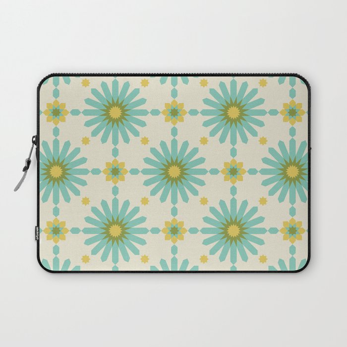 Geometric Starbursts - Blue + Yellow Laptop Sleeve Gallery Image 1