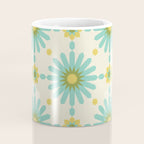 Geometric Starbursts - Blue + Yellow Coffee Mug Gallery Image 4