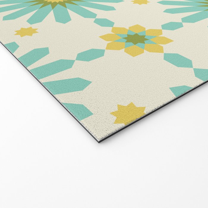 Geometric Starbursts - Blue + Yellow Welcome Mat Gallery Image 2