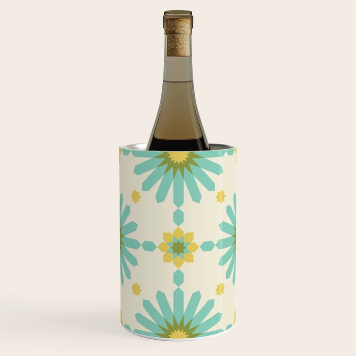 Geometric Starbursts - Blue + Yellow Wine Chiller Gallery Image 3