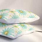 Geometric Starbursts - Blue + Yellow Pillow Sham Gallery Image 3