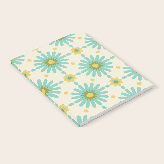 Geometric Starbursts - Blue + Yellow Notebook Gallery Image 1