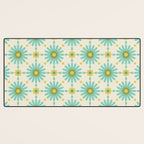 Geometric Starbursts - Blue + Yellow Desk Mat Gallery Image 3