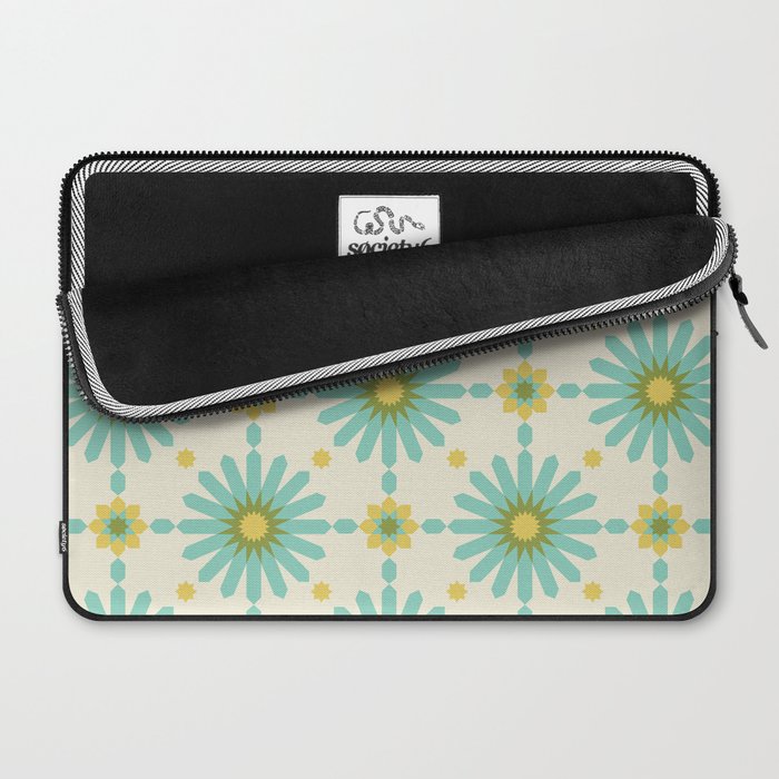 Geometric Starbursts - Blue + Yellow Laptop Sleeve Gallery Image 2