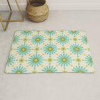 Geometric Starbursts - Blue + Yellow Rug Gallery Image 1