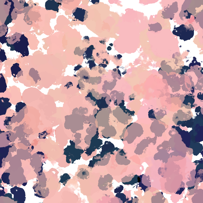 Smudgy Painted Abstract Pattern in Navy Blue, Pink, and Blush on White Coffee Mug Gallery Image 2