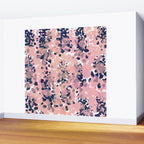 Smudgy Painted Abstract Pattern in Navy Blue, Pink, and Blush on White Wall Mural Gallery Image 2