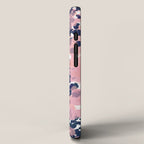 Smudgy Painted Abstract Pattern in Navy Blue, Pink, and Blush on White iPhone Case Gallery Image 2