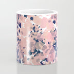 Smudgy Painted Abstract Pattern in Navy Blue, Pink, and Blush on White Coffee Mug Gallery Image 4