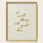 Do Small Things With Great Love - Brush Script Typography Quote - Gold Serving Tray Gallery Image 1