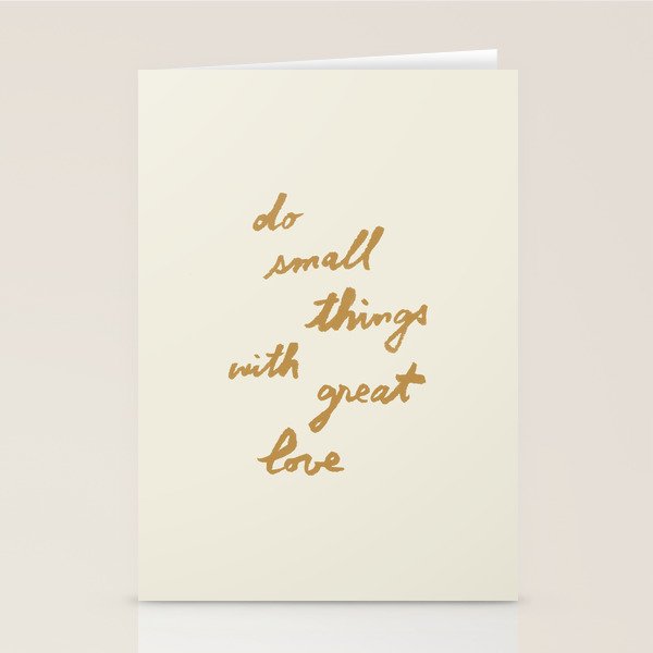 Do Small Things With Great Love - Brush Script Typography Quote - Gold Stationery Card Gallery Image 2