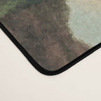 Departing in Dreams - Mountain and Waterfalls - Nature Landscape in Green, Brown, Blue Desk Mat Gallery Image 4