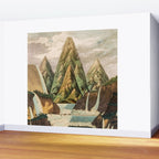 Departing in Dreams - Mountain and Waterfalls - Nature Landscape in Green, Brown, Blue Wall Mural Gallery Image 2