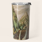Departing in Dreams - Mountain and Waterfalls - Nature Landscape in Green, Brown, Blue Travel Mug Gallery Image 2