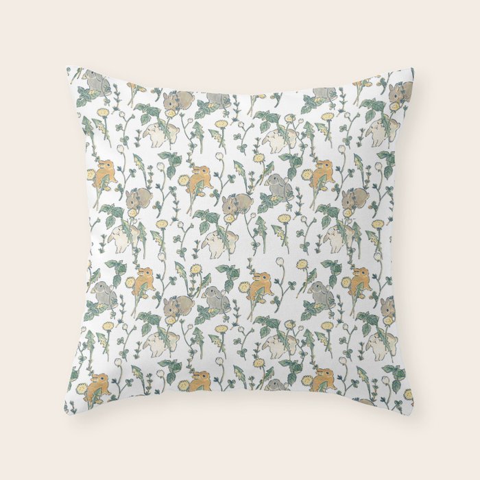 Spring Garden -white Throw Pillow Gallery Image 6
